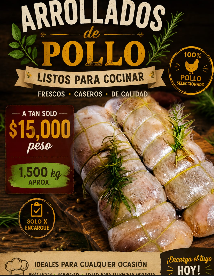 Arrollados de Pollo Listos para Cocinar